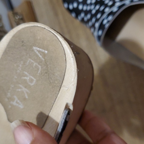 VERKA Women's Wooden Black Pokadots Clogs from Sweden - LEDIG Sz 8-8.5 - Picture 10 of 14